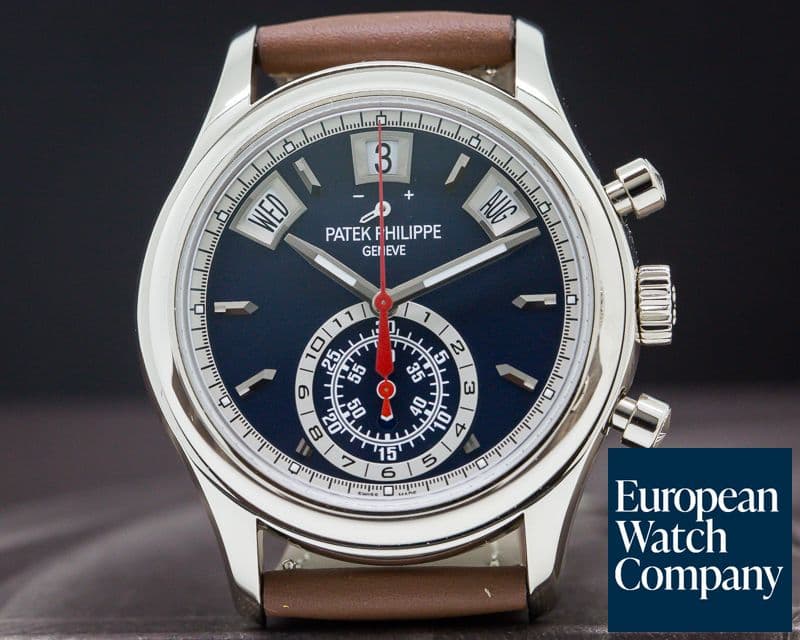 Image of Patek Philippe Annual Calendar Chronograph White Gold Blue Dial 5960/01G UNWORN


