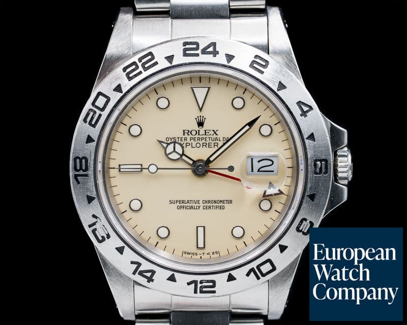 Image of Rolex Explorer II with RARE Transitional Cream Rail Dial SS NICE 
