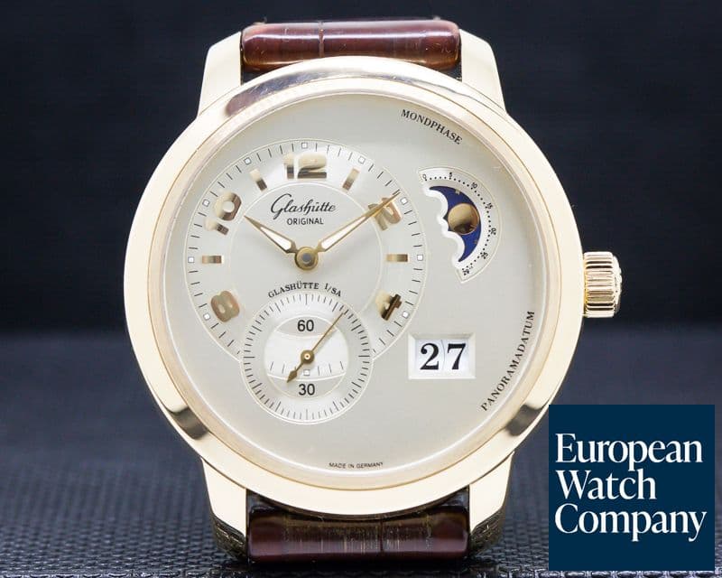 Image of Glashutte Original PanoMaticLunar XL 18K RG Silver Dial