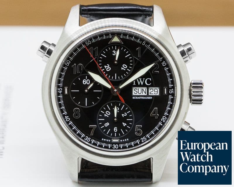 Image of IWC Doppel Spitfire Black Dial SS 