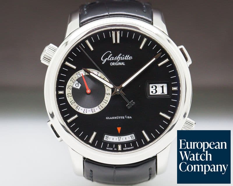 Image of Glashutte Original Senator Diary SS Black Dial