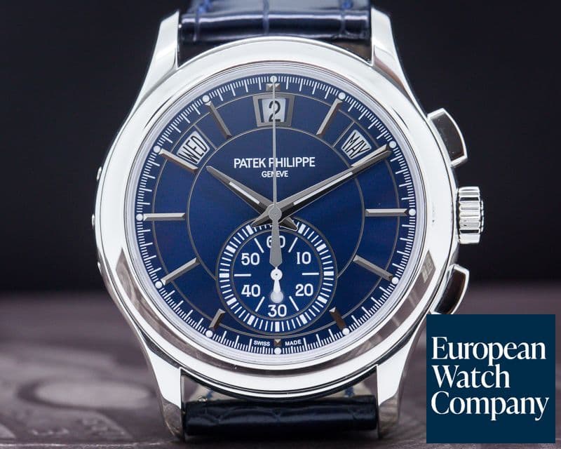 Image of Patek Philippe Chronograph Annual Calendar Platinum / Blue Dial DEPLOYANT 