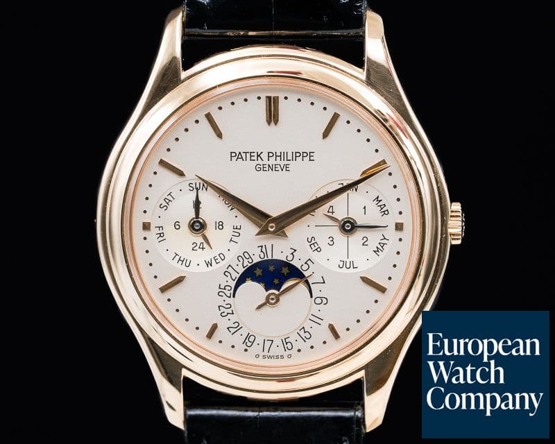 Image of Patek Philippe Perpetual Calendar Rose Gold Silver Dial 