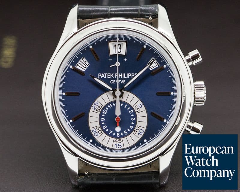 Image of Patek Philippe Annual Calendar Chronograph Platinum Blue Dial 
