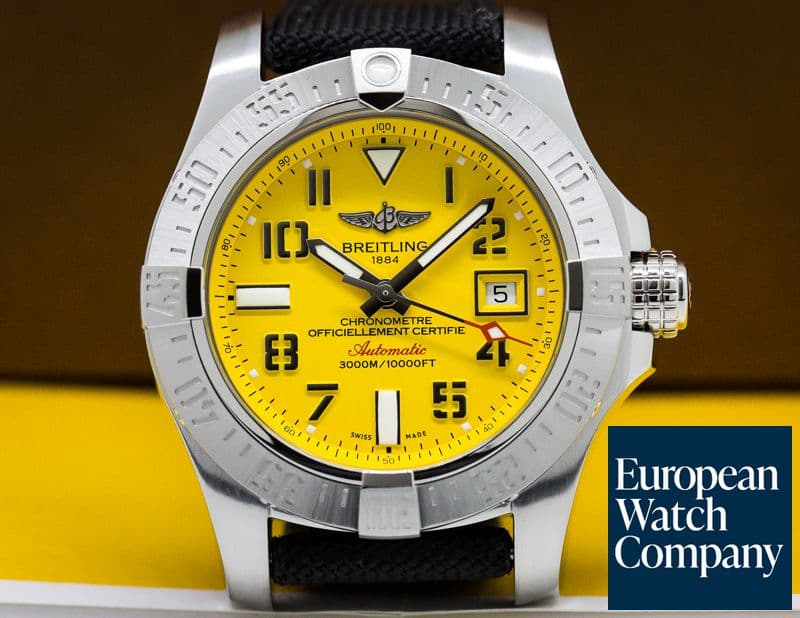 Image of Breitling Avenger II Seawolf SS / Yellow Dial 