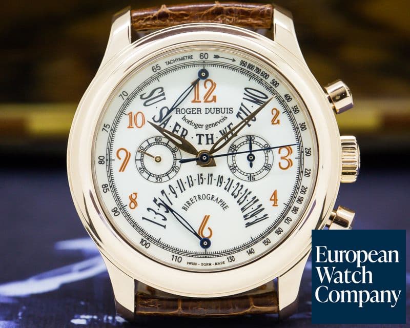 Image of Roger Dubuis Hommage Bi-Retrograde Chronograph Silver Dial 18K Rose Gold 