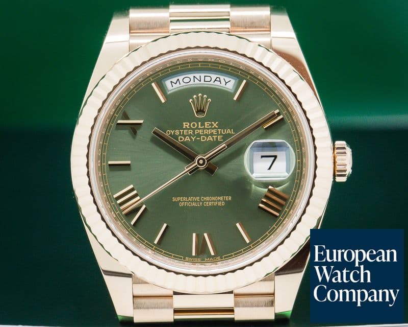 Image of Rolex Day Date Presidential Everose Gold Green Dial 40MM 