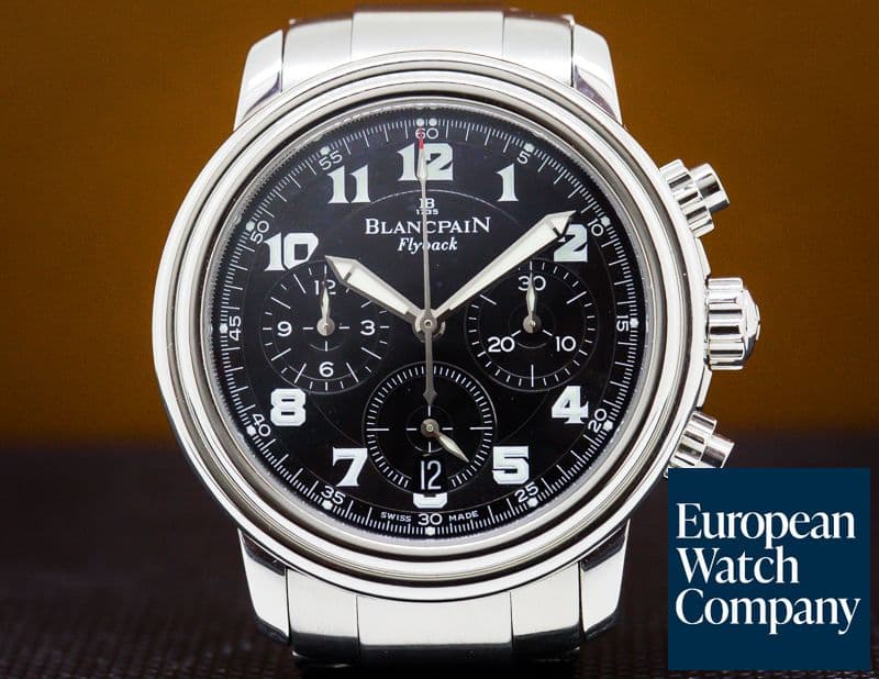 Image of Blancpain Leman Flyback Chronograph Black Dial SS/SS