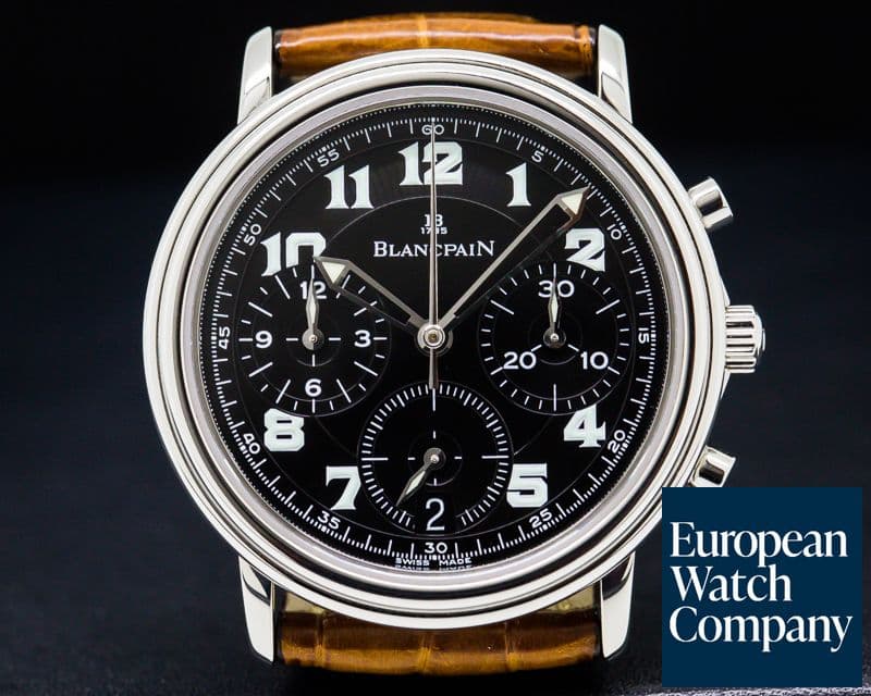 Image of Blancpain 1185F Leman Flyback SS Black Dial / 33MM
