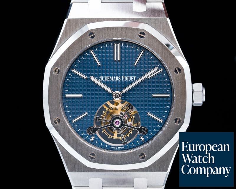 Image of Audemars Piguet Royal Oak Tourbillon Extra Thin SS Blue Dial EXTREMELY LIMITED