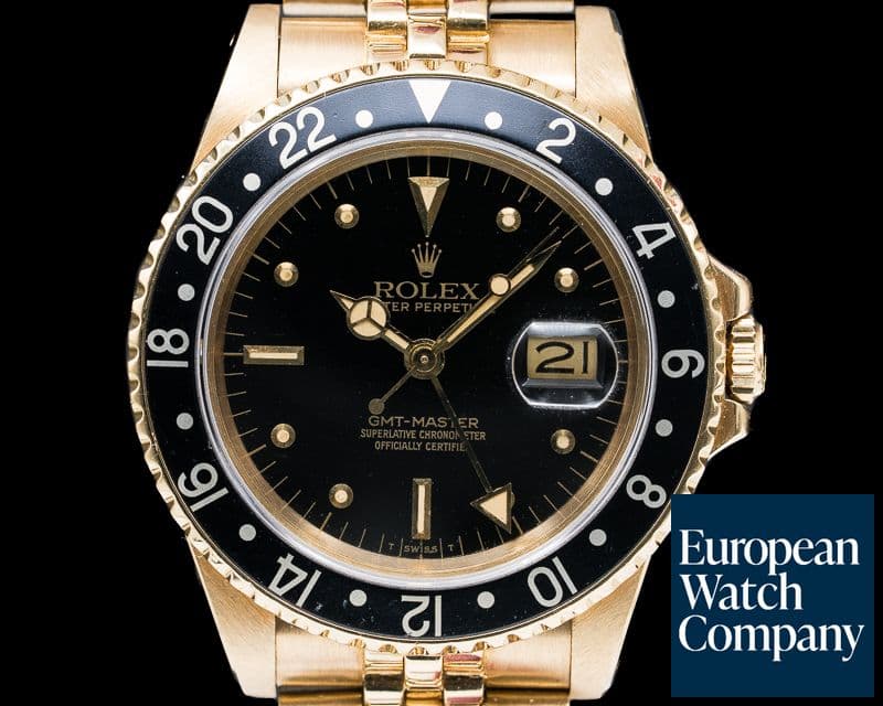 Image of Rolex GMT Master Nipple Dial 18k Yellow Gold