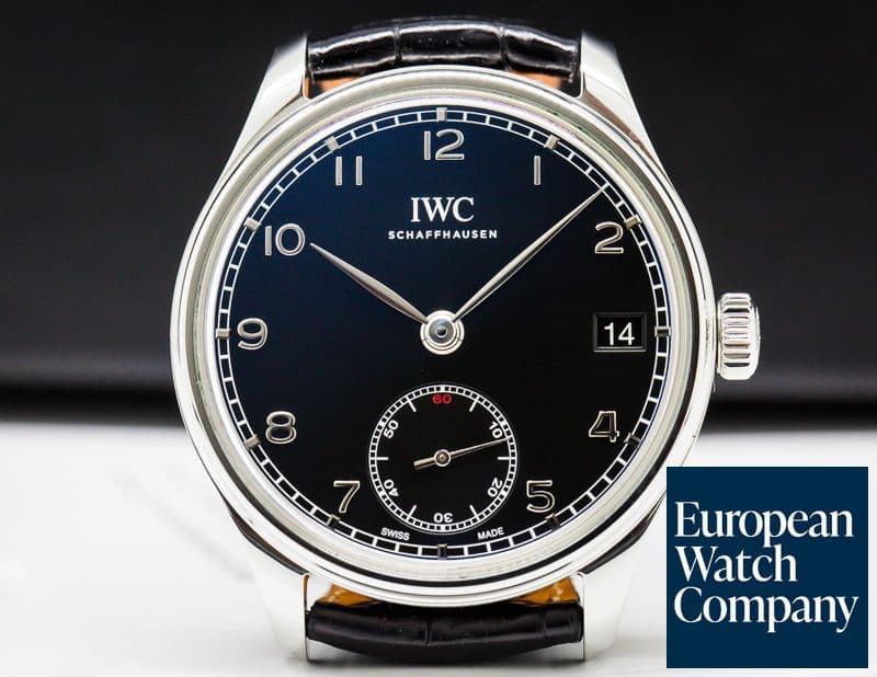 Image of IWC Portuguese Hand Wound Eight Days SS / Black Dial