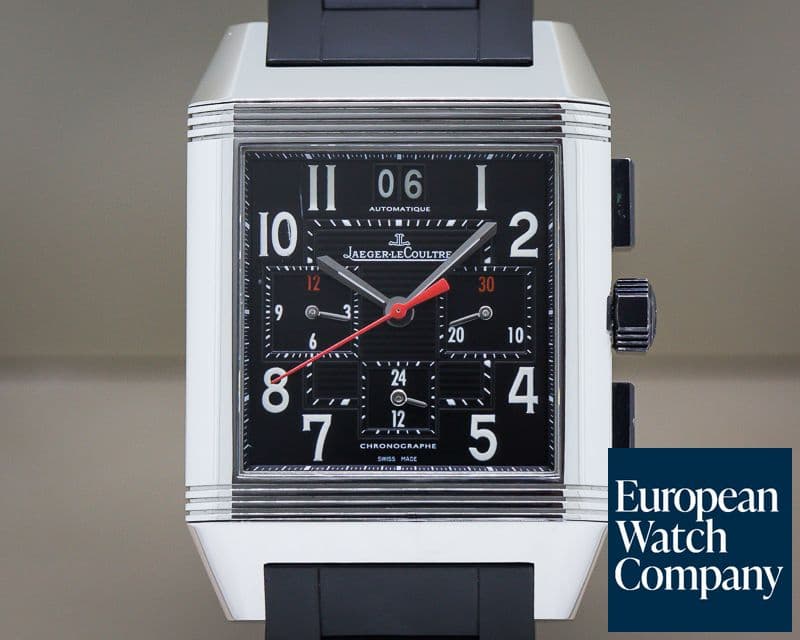 Image of Jaeger LeCoultre Reverso Squadra Chronograph GMT SS / Rubber Bracelet