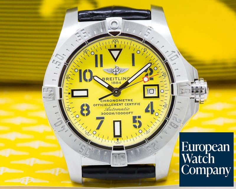Image of Breitling Avenger II Seawolf SS / Yellow Dial 