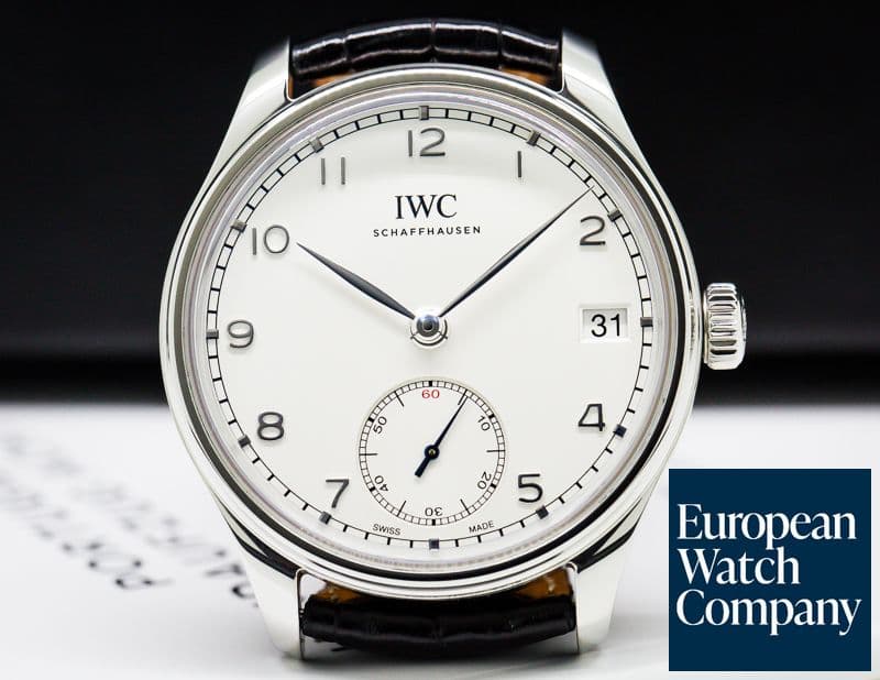 Image of IWC Portuguese Hand Wound Eight Days SS / Silver Dial