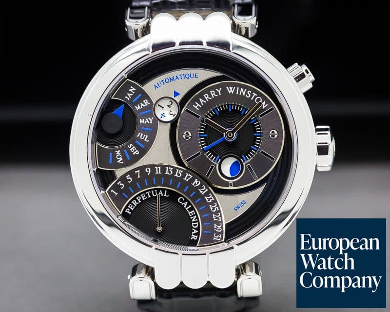 Image of Harry Winston Premier Excenter Double Retrograde Perpetual Calendar 18K White Gold