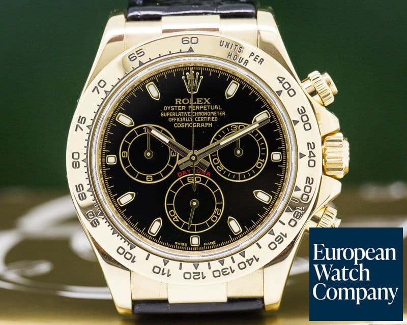 Image of Rolex Daytona Black Dial 18K / Alligator 