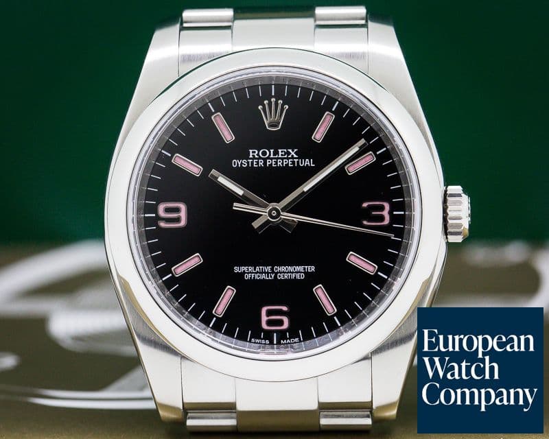 Image of Rolex Oyster Perpetual Black Pink Arabic Dial 