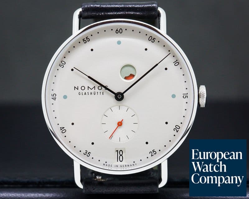 Image of Nomos Metro Datum "Gangreserve" SS Silver Dial 
