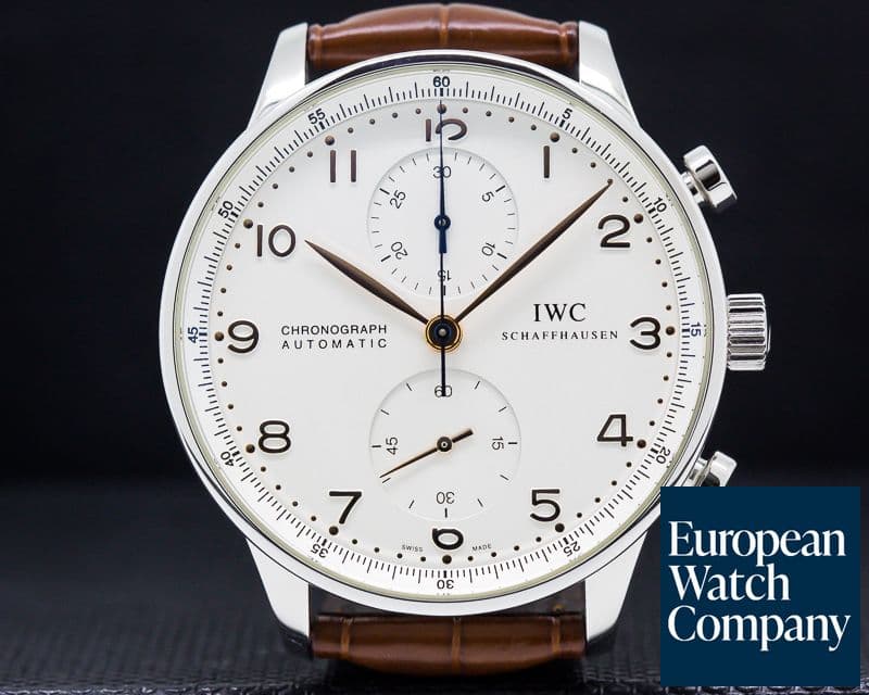 Image of IWC Portuguese Chronograph SS Silver Dial / Gold Numerals 