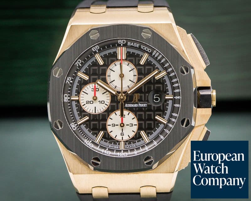 Image of Audemars Piguet Royal Oak Offshore Black Dial Ceramic Bezel RG / Rubber