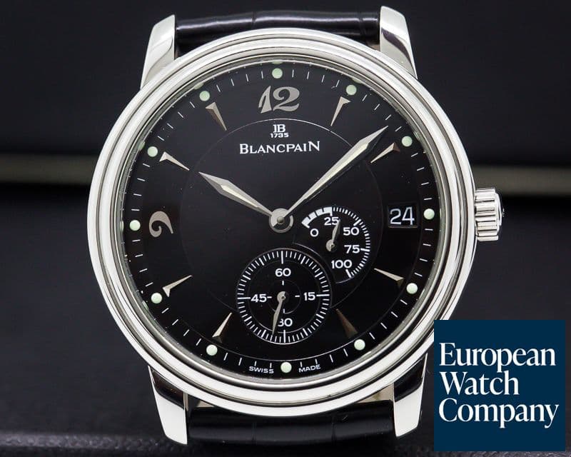 Image of Blancpain Villeret Ultra Slim Power Reserve SS Black Dial
