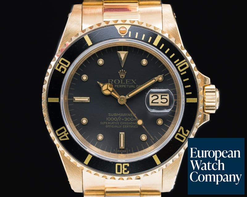 Image of Rolex Submariner Black Nipple Dial 18K / Yellow Gold Bracelet EXCELLENT