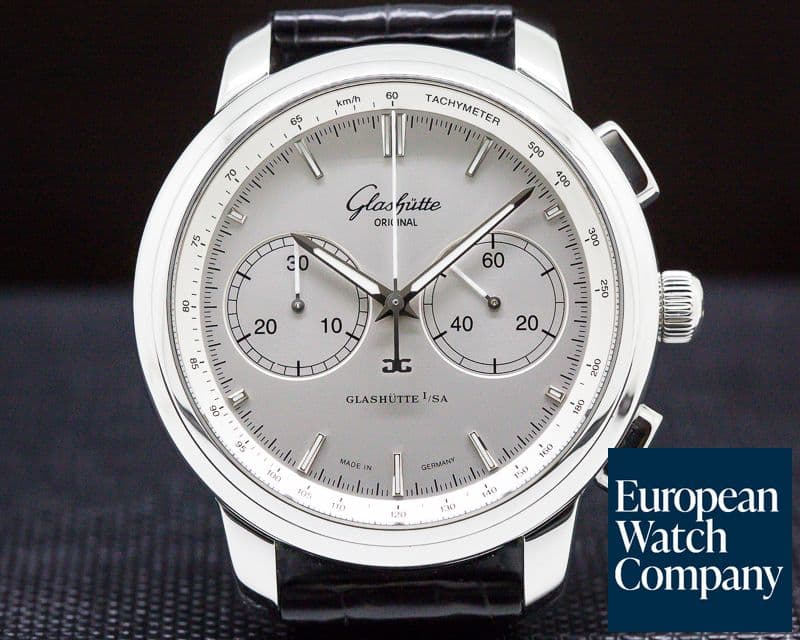 Image of Glashutte Original Senator Chronograph XL SS Silver Dial