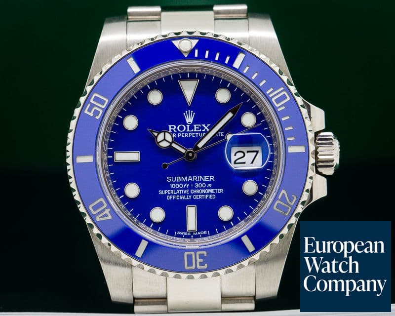 Image of Rolex Submariner 18K White Gold Blue Dial