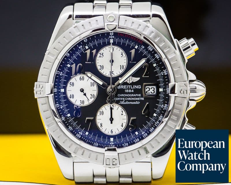 Image of Breitling Chronomat Evolution Chronograph SS Black Dial 