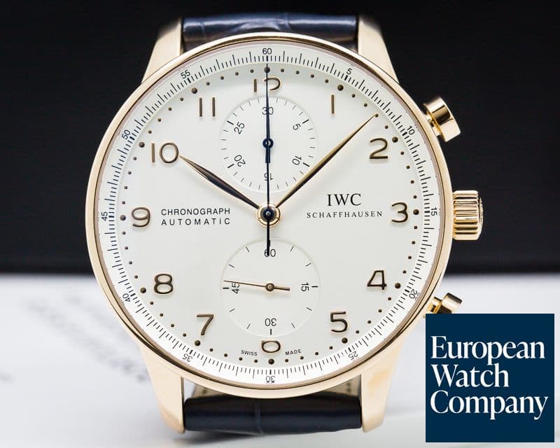 Image of IWC Portugieser Chronograph 18K Rose Gold / Silver Dial  