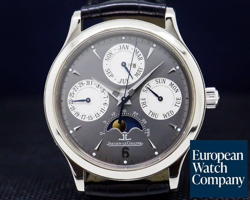 Image of Jaeger LeCoultre Perpetual White Gold Grey Dial / 18K Deployant 