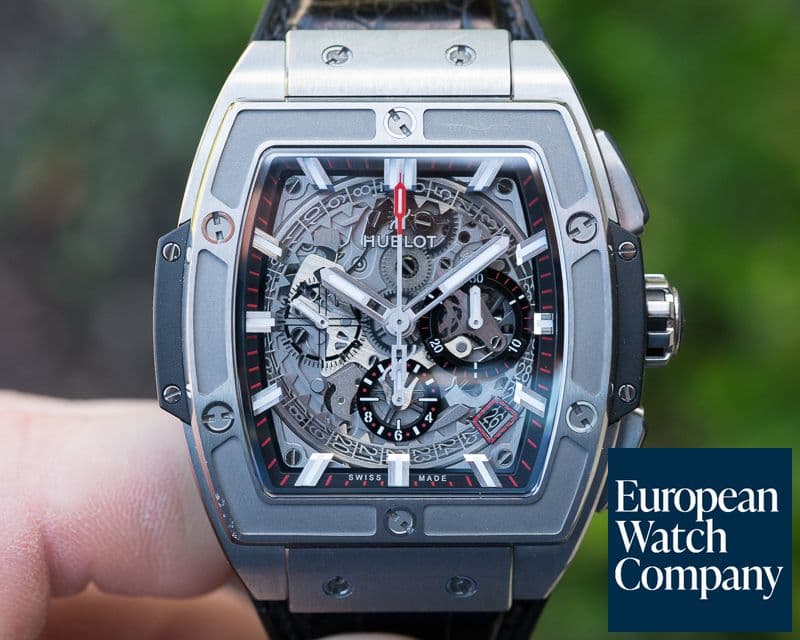 Image of Hublot Spirit of Big Bang Chronograph Titanium Skeleton Dial / Deployant