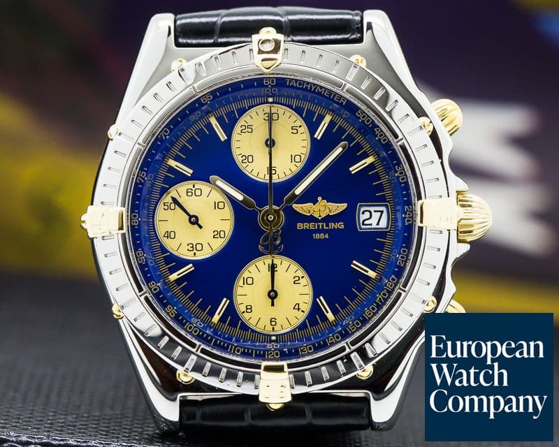 Image of Breitling Chronomat Chronograph SS / 18K Blue Dial 39MM