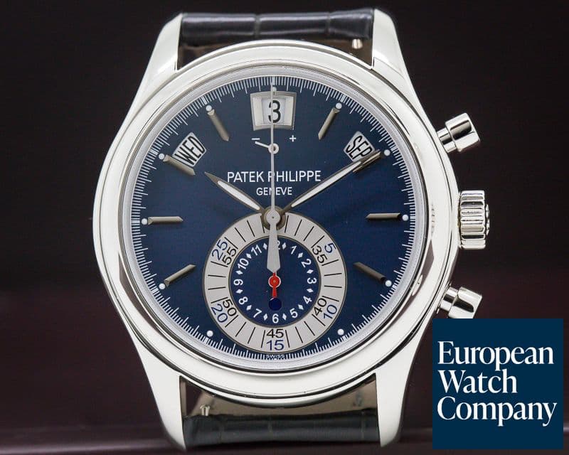 Image of Patek Philippe Annual Calendar Chronograph Platinum Blue Dial 
