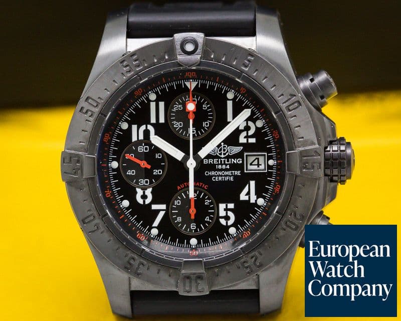 Image of Breitling Avenger Skyland "Black Steel" SS DLC / Rubber