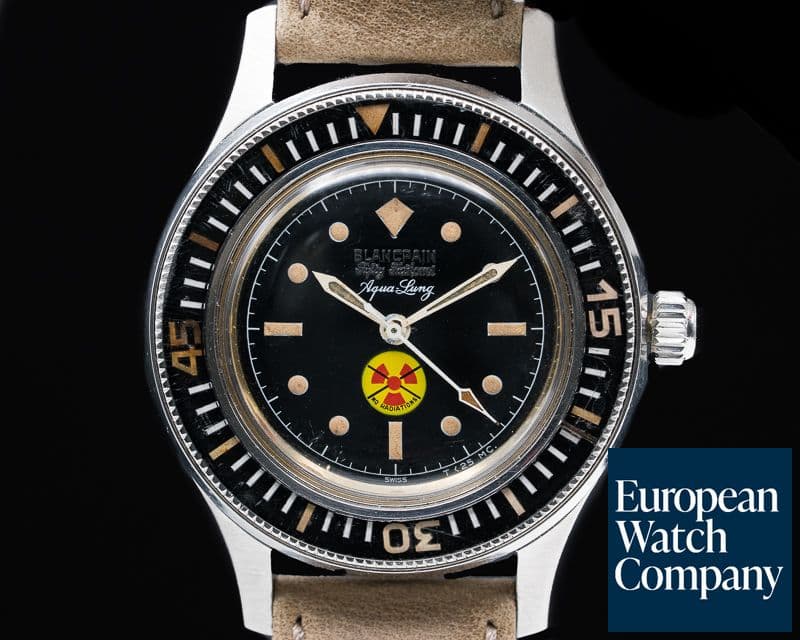 Image of Blancpain Vintage Fifty Fathoms Aqualung NO RADIATION Circa 1965 41MM