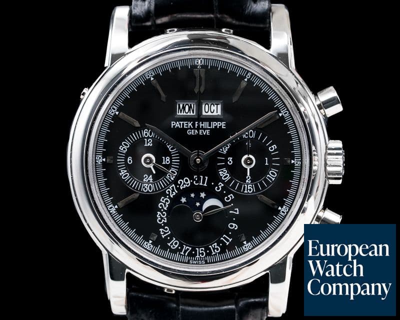 Image of Patek Philippe Perpetual Calendar Chronograph Platinum Black Dial + Diamond Dial 