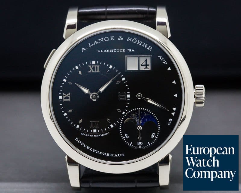Image of A. Lange and Sohne Lange 1 Moon 18K White Gold Black Dial / Day Night 