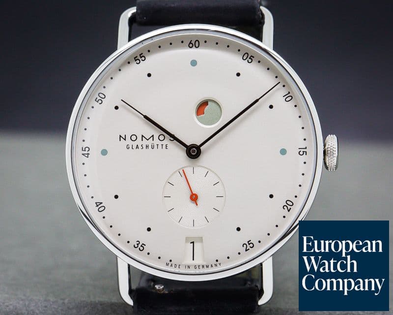 Image of Nomos Metro Datum "Gangreserve" SS Silver Dial 