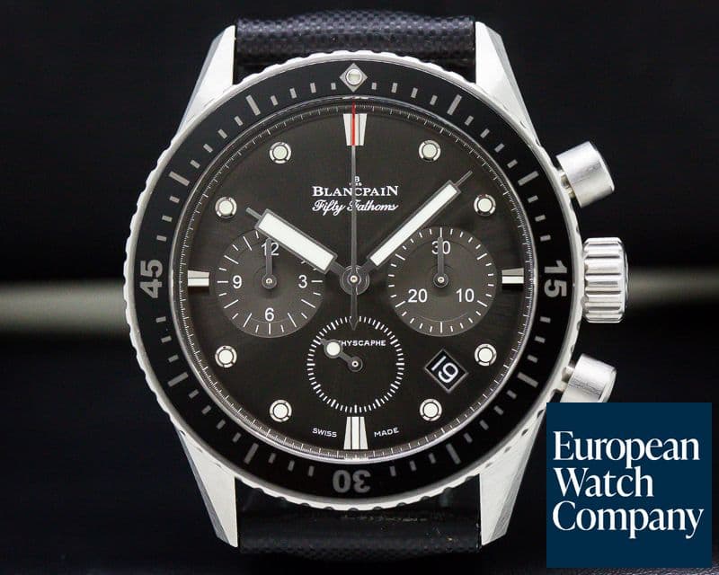 Image of Blancpain Fifty Fathoms Bathyscaphe Flyback Chronograph SS / Kevlar