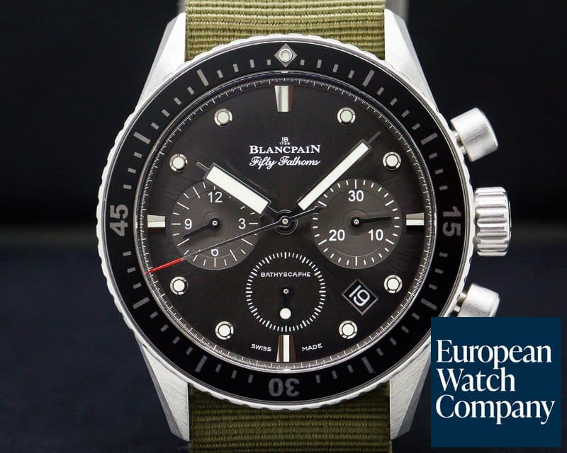 Image of Blancpain Fifty Fathoms Bathyscaphe Flyback Chronograph SS / Nato