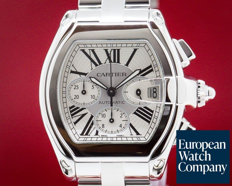 Image of Cartier Roadster Chronograph Silver Dial SS / SS 