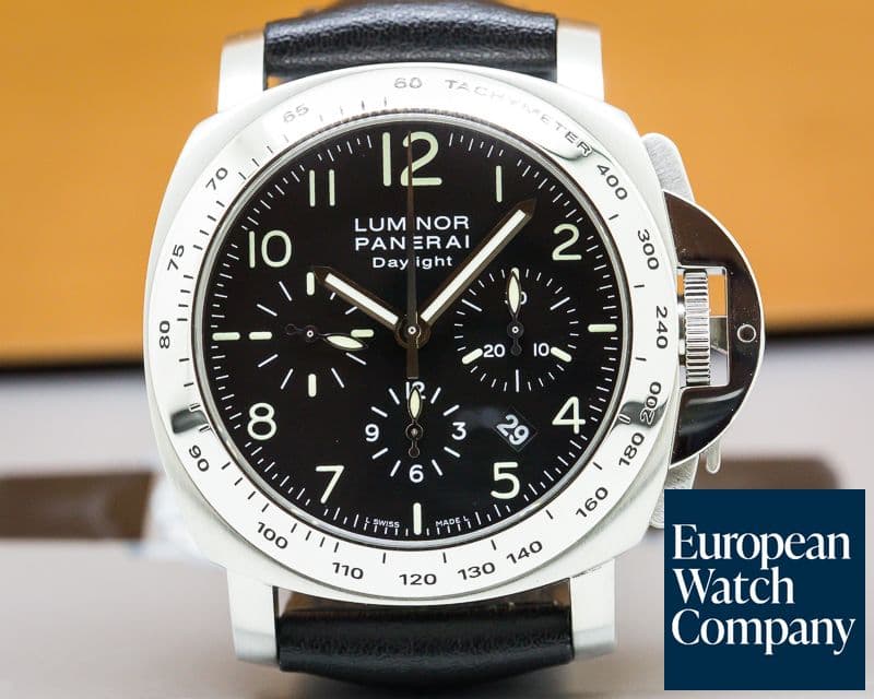 Image of Panerai Luminor Chronograph Daylight SS Black Dial