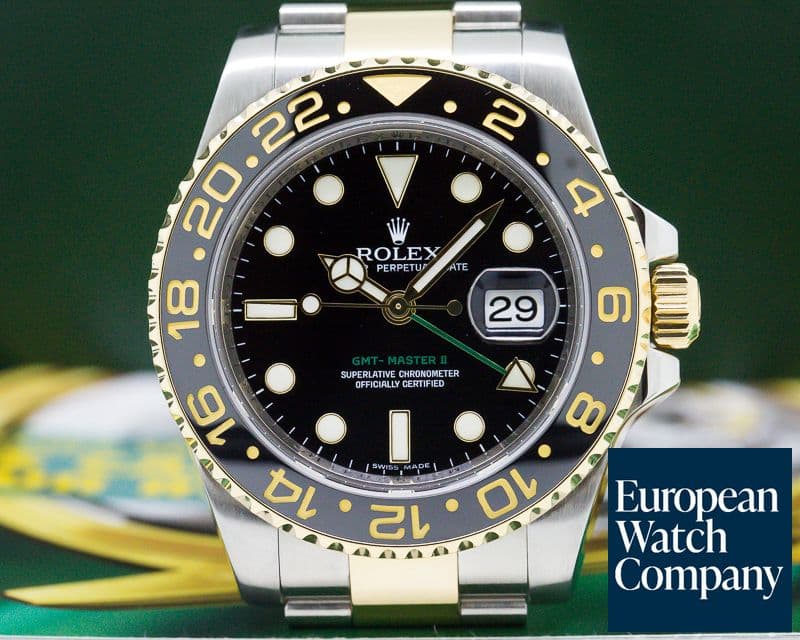 Image of Rolex GMT Master II  SS / 18K Yellow Gold Black Dial 