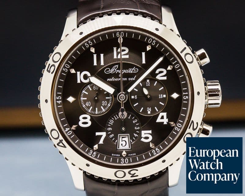 Image of Breguet Type XXI Flyback SS / Alligator Brown Dial 