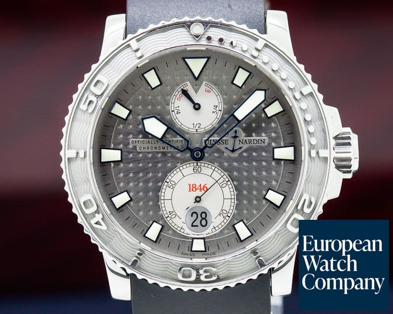 Image of Ulysse Nardin Maxi Marine Diver Silver Dimple Dial SS / Rubber