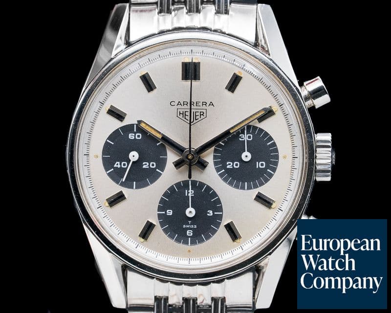 Image of Heuer Vintage Carrera 2447SN Silver PANDA Dial Valjoux 72 Circa 1968