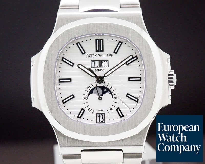 Image of Patek Philippe Nautilus Annual Calendar Moon White Dial SS / SS