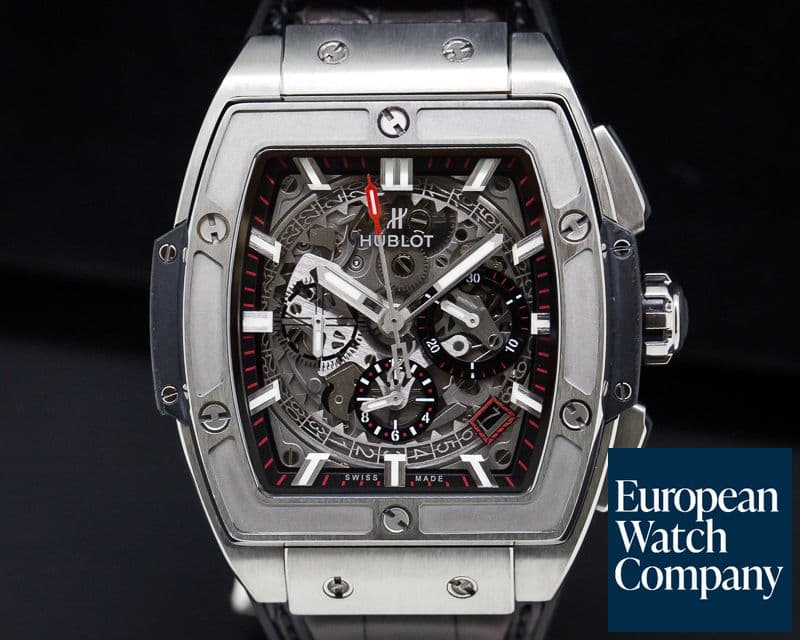 Image of Hublot Spirit of Big Bang Chronograph Titanium Skeleton Dial / Deployant